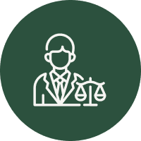 Legal professional illustration in green circle